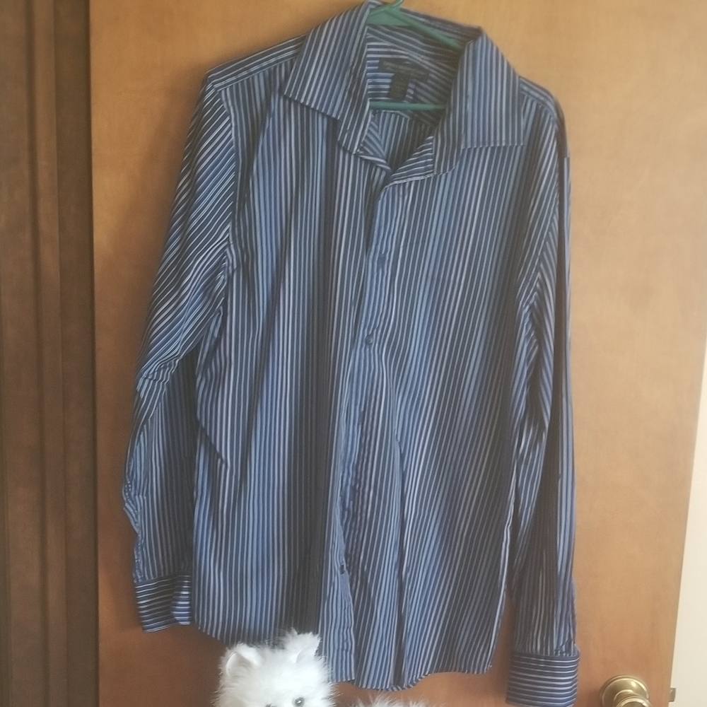 Express Design Studio modern fit strip dress shirt